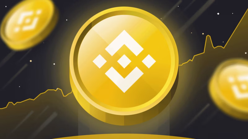 Abstract Image of Binance Coin and Stock Chart