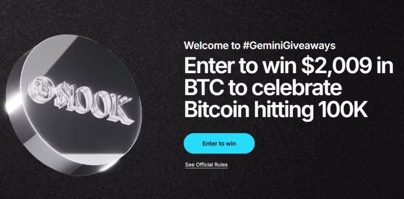 Gemini Giveaways   Earn Bitcoin | Bitcoin Dictionary