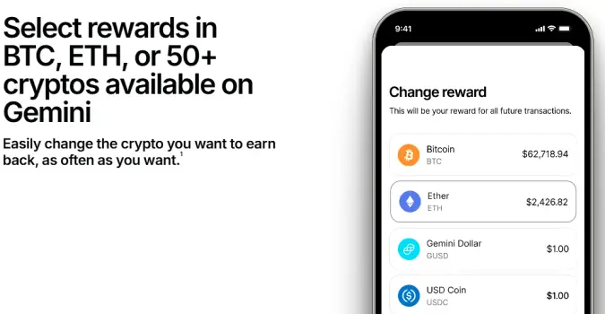 Gemini Mastercard   Btc Eth or 50+ Crypto Rewards