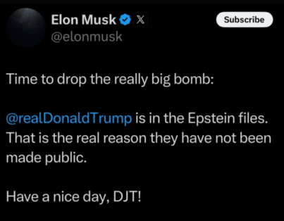 Image | Bitcoin Dictionary President Donald J Trump Warns Musk About Posts